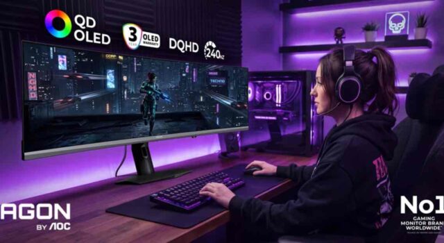 360 Hz-es QD-OLED monitorral és 49 hüvelykes óriáskijelzővel tért vissza az AOC a Gamescomra
